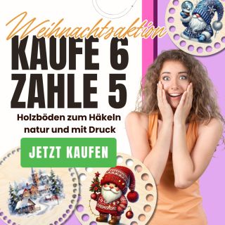 🎉 Kaufe 6, zahle nur 5! Unsere beliebte Aktion ist wieder da! Wähle beliebige Holzböden für Häkelkörbe – natur oder mit...